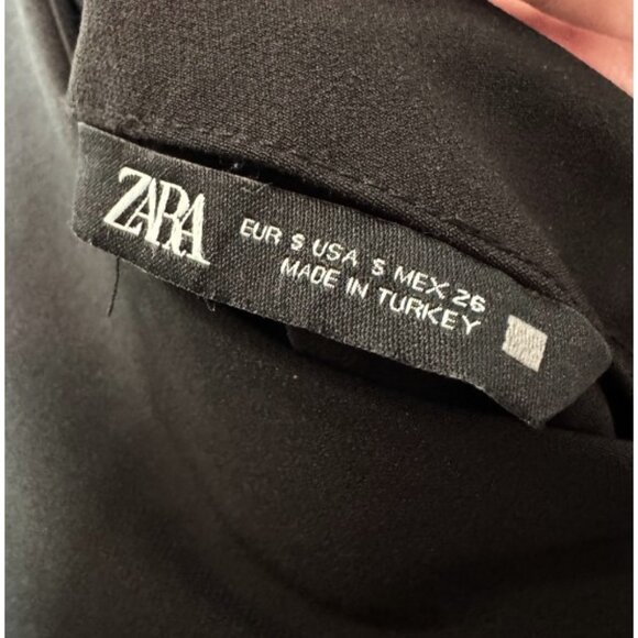 Zara black asymmetrical studded hem mini skirt size S - Picture 6 of 6